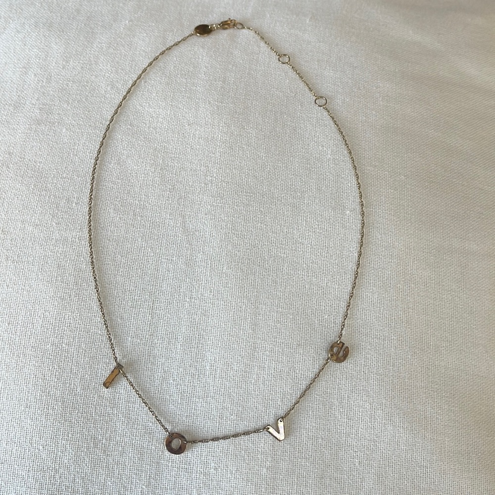 Jennifer Zeuner Parker “Love” Necklace, Gold